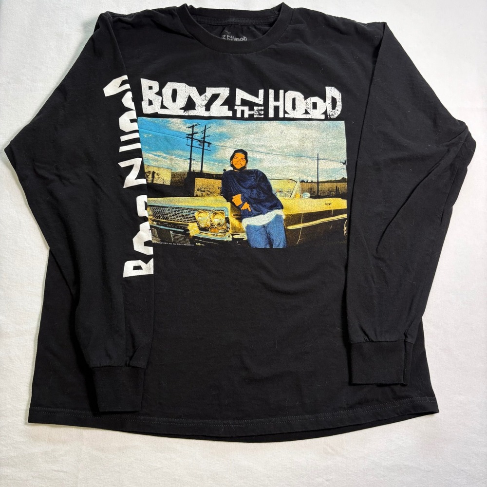 Boyz N The Hood, Graphic Long Sleeve Tee, Black, Large